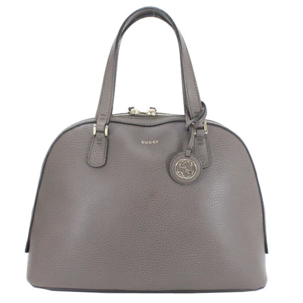 GUCCI handbag brown leather GG charm